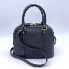 GUCCI グッチ マイクログッチシマ 2WAY ハンドバッグ ショルダーバッグ ブラック 449654 レザー 正規品