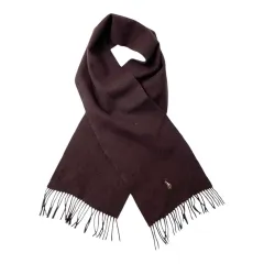 中古 ポロ ラルフローレン ブラウン ラムウール マフラー