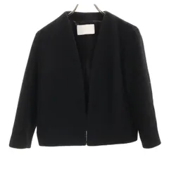 BALLSEY ボールジィ 日本製 ウールブレンド ノーカラー ジャケット 36 ブラック レディース 古着