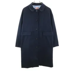 JUNKO SIMADA ジュンコシマダ ロングコート 11 ネイビー 薄中綿入り レディース 古着