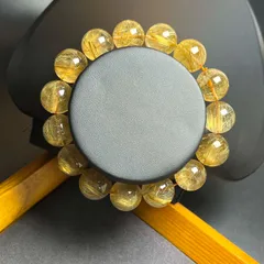 貴重 EU製★極!極満針ルチルクォーツ★ブレスレット パワーストーン 天然石 綺麗 金運 お守り プレゼント1  15.8-16.6mm  ZZ1677