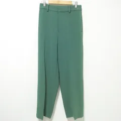 良品 21AW 23区 MY STANDARD ニジュウサンク マイスタンダード トリアセダブルクロス ストレートパンツ スラックス 38 グリーン レディース 古着 中古 USED