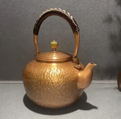 銅 細工 茶道具  浮彫り  福禄茶壺  提梁銅壺 水徳利 工芸品 美術品 置物 銅 細工 茶道具 浮彫り 福禄茶壺 提梁銅壺 水徳利 工芸品 美術品 置物