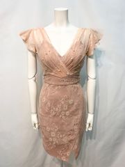 Sue Wong ドレスワンピース ビーズ装飾 スパンコール 花びら立体モチーフ Sue Wong ドレスワンピース ビーズ装飾 スパンコール 花びら立体