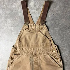 60s USA製 Carhartt デカC ボタン ダブルニー ダック オーバーオール パンツ 35 30 / 60年代 アメリカ製 ビンテージ カーハート ペインター ツナギ