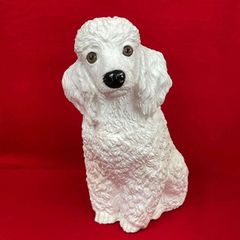 ヴィンテージ ドマン Demain 陶器製 犬 イヌ 花柄 希少 アンティーク