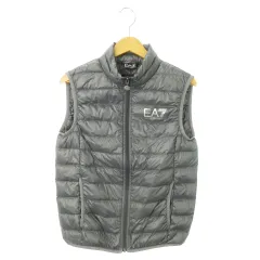エンポリオアルマーニ EMPORIO ARMANI EA7 ダウンベスト スタンドカラー ジップアップ ロゴ プリント XS グレー /MN7 ■GY19のサムネイル
