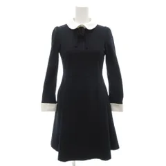 クミキョク 組曲 KUMIKYOKU 美品 セレモニー フォーマル ワンピース リボン 長袖 ロング 150 紺 ネイビー /AE