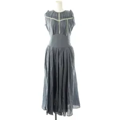 ハーリップトゥ Her lip to Back Lace-Up Cotton Long Dress ワンピース ロング M セピアブルー /DF ■OS