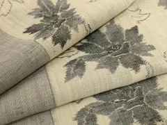 平和屋着物＊夏物　紗紬　花唐草間道　正絹　逸品　AABD6600jd