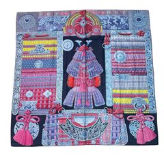 極美品 希少カラー HERMES エルメス カレ90 RE TOUR A LA TERRE 故郷に