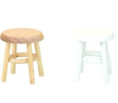 ドールハウス 木製 1/12 ミニチュア マルイ チェア 1点 全2色 丸 丸い 椅子 チェア ミニ ミニ家具 ドールハウス