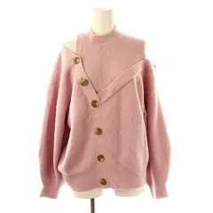 スナイデル SNIDEL オープンショルダーボタンニットプルオーバー セーター 長袖 F ピンク /DF ■OS