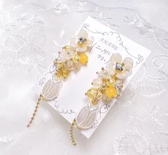 【No.35】パール 鈴蘭 イエロー イヤリング ニッケルフリー