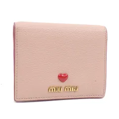 ミュウミュウ(Miu Miu) ミュウミュウ 二つ折り 財布 レディース オルキデア レザー 5MV204 マドラス ラブ ハート ピンク A6051882
