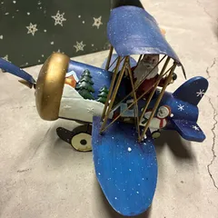 サンタクロース プロペラ機 Xmas おもちゃ ブリキ