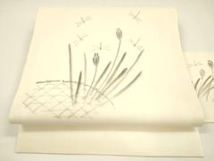 紗絽 手描き染 疋田柳と千鳥 単衣 盛夏 名古屋帯 正絹 お仕立て上り