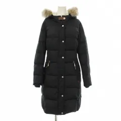 ローレンラルフローレン LAUREN RALPH LAUREN ダウンコート ロング フード フェイクファー ジップアップ S 紺 ネイビー 297901268001 /KU