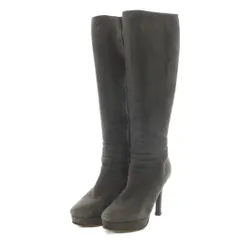【中古】ジミーチュウ JIMMY CHOO ブーツ ロング ハイヒール スエード 37.5 グレー /YO25 ■SH レディース ジミーチュウ JIMMY CHOO ブーツ ロング ハイヒール スエード 37.5