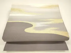 平和屋着物●爪掻き本綴れ　八寸名古屋帯　抽象文様　金銀糸　正絹　逸品　DAAY8041cm