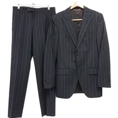 美品☆DOLCE&GABBANA ウールスーツ シングル 上下 セットアップ ストライプ柄 メンズ イタリア製 テーラードジャケット スラックス