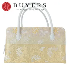 【中古】未使用展示品 和装バッグ 利休 正絹(金銀糸除く) ポリエステル レーヨン ホワイト ゴールド ハンドバッグ 沙織 和装 呉服 和服 きもの レディース 女性