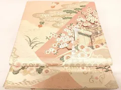 平和屋着物◎六通柄袋帯　裂取御所解文　金糸　正絹　逸品　AABC4721yxのサムネイル