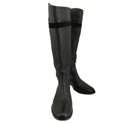 トリーバーチ TORY BURCH サイドロゴ レザーロングブーツ レディース  7M