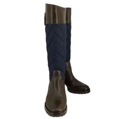 トリーバーチ TORY BURCH キルティング レザーロングブーツ レディース  7M