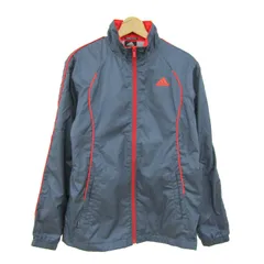 アディダス ブルゾン ジャケット ウインドブレーカー クライマプルーフ スポーツウエア アウター メンズ Mサイズ グレー adidas 【中古】