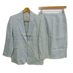 バーバリーズ セットアップ 上下セット ジャケット スカート リネン レディース 9サイズ 水色 Burberrys 【中古】