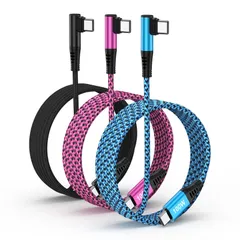 【数量限定】ン長いナイロン編み タイプc充電コード 5A急速充電 MacBook/iPad/iPhone/Galaxy 17用のusb-c L型【1.8m*3本*3色】iPhone ケーブル ケーブル cとc S24/Pixel/Google/HP/Switc