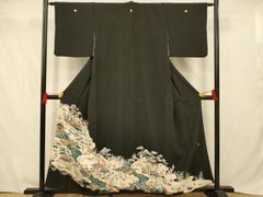 平和屋着物＃人間国宝 福田喜三郎 道行コート 横段霞文 暈し染め 銀彩