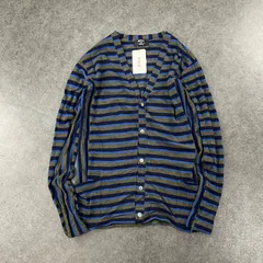 新品 未使用 日本製 希少 定価14,700円 サンプル品 CABANE de ZUCCa カバンドズッカ 長袖 ニット セーター カーディガン ボーダー マルチカラー メッシュジャガード メンズ タグ付き