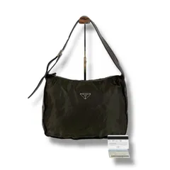 プラダ　PRADA トライアングルロゴ　ワンショルダーバッグ　ホーボー　ソーホー　テスートナイロン　ナッパレザー　ダークブラウン