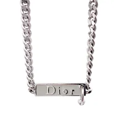 Dior ディオール チョーカー ボディピアス チェーン ロゴプレート シルバー ネックレス
