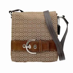 COACH コーチ ショルダーバッグ 3644 ミニシグネチャー ブラウン バックル