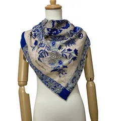 エルメス　トライアングルジュアン　河原シンスケ　スカーフ トライアングル ジェアン《千と一のウサギ》 - マロン | Hermès