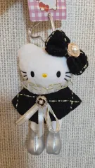 ハローキティ ブラック ツイード ぬいぐるみ キーホルダー