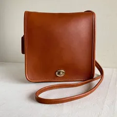 Vintage Coach Compact Pouch British Tan Leather Shoulder Bag USA