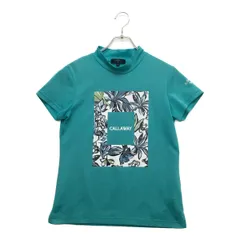 中古 レディース キャロウェイ Callaway 半袖シャツ M 緑系 グリーン モックネック