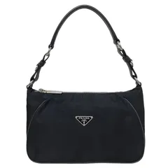 PRADA　プラダ　バッグ　セミショルダー　ワンショルダー　ミニハンド　ナイロン　レザー　三角ロゴ　ブラック　黒