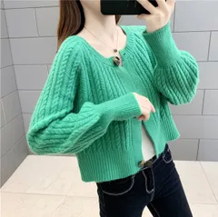 女性のセーターニットカーディガンコート優しい春と秋のトップスアウターウェア