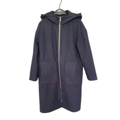 Z1624JUNKO SHIMADA ジュンコシマダ コート ロングコート フード付き パーカー フルジップ 黒 ブラック