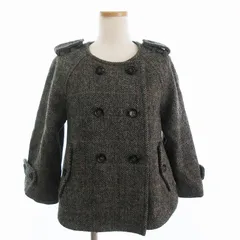 アルアバイル allureville × ハリスツイード ジャケット ブルゾン ダブル ノーカラー ウール グレー 2 ■FFのサムネイル