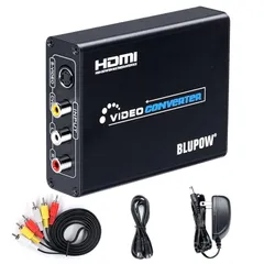BLUPOW コンポジット/S端子 to HDMI 変換器 1080P対応 Composite 3RCA AV/S-Video to HDコンバーター Sビデオ/3色端子をhdmiに変換 アナログ デジタル 変換機 rca to hdmi レトロゲーム機( 0