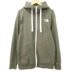 ザノースフェイス THE NORTH FACE リアビュー フルジップ フーディ NT12340 パーカー ロゴ刺繍 スウェット 裏起毛 L カーキ