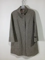 ハウンドトゥース チェック ハーフ ウール (100%)コート