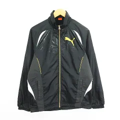 プーマ PUMA ジャンパー ブルゾン ウィンドブレーカー 長袖 ジップアップ ロゴ 裏起毛 M ブラック スポーツウェア ※EKM