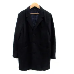 チャオパニック CIAOPANIC チェスターコート ロング丈 ブークレ シングルボタン M 紺 ネイビー /SM1